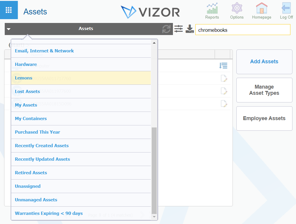 Queries in VIZOR