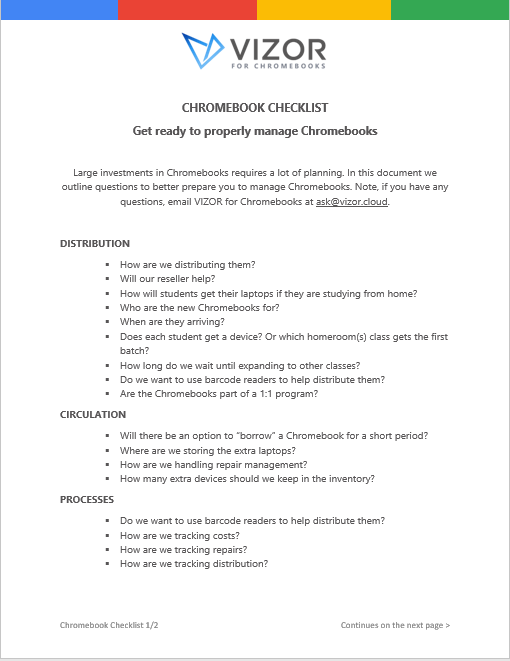 Chromebook Checklist