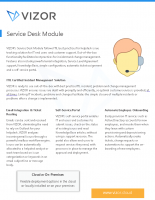 VIZOR – ServiceDesk Features