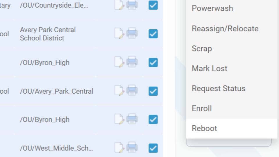 Remote Chromebook Reboot